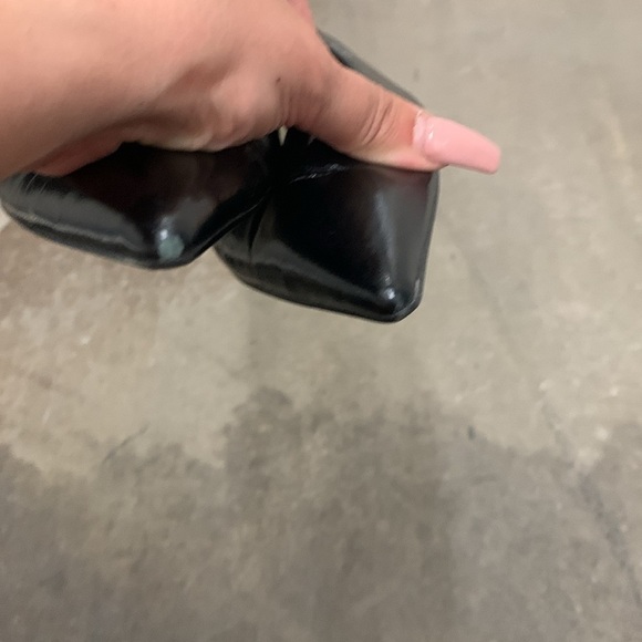 Nine West genuine leather pointy toe kitten sling back heels - Picture 2 of 5